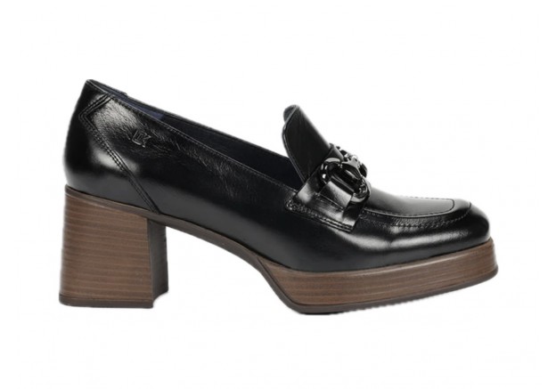 Γυναικεία loafers με τακούνι Dorking by Fluchos σε μαύρο χρώμα D9155