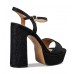 Envie πέδιλα με φιάπα και χοντρό τακούνι σε μαύρο χρώμα