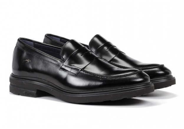 Ανδρικά δερμάτινα loafers Fluchos σε μαύρο χρώμα F0633 Ανδρικά δερμάτινα loafers Fluchos σε μαύρο χρώμα F0633