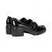 Γυναικείο loafer Fluchos με τακούνι σε μαύρο λουστρίνι F2111