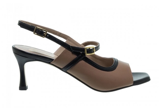 Γυναικείο δερμάτινο πέδιλο MOURTZI σε καφέ χρώμα 55/553A35