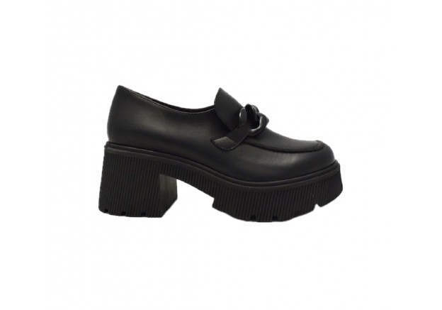Ragazza δερμάτινα γυναικεία loafers σε μαύρο χρώμα 0596 Ragazza δερμάτινα γυναικεία loafers σε μαύρο χρώμα 0596
