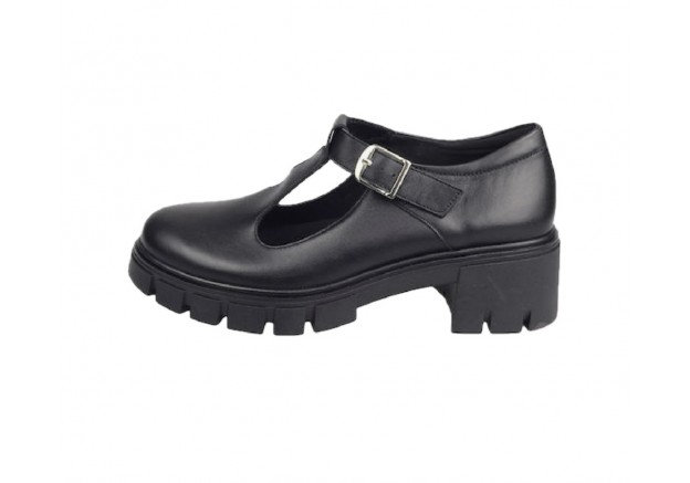 Ragazza δερμάτινα γυναικεία loafers με μπαρέτα σε μαύρο χρώμα 0759 Ragazza δερμάτινα γυναικεία loafers με μπαρέτα σε μαύρο χρώμα 0759