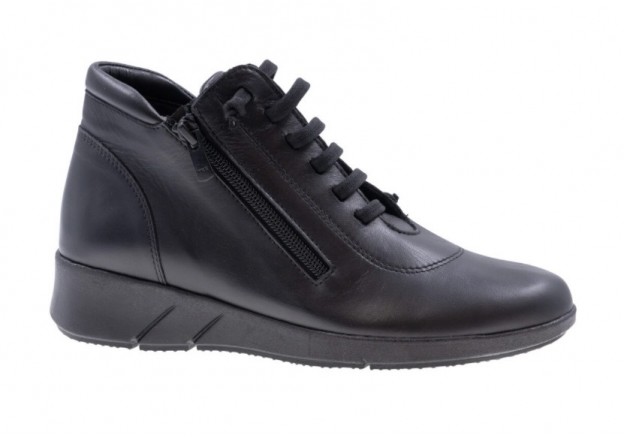 Γυναικείο μποτακι Ragazza δερμάτινο μαύρο 0412