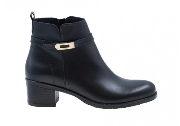 Γυναικείο δερμάτινο μποτάκι Ragazza μαύρο 0361