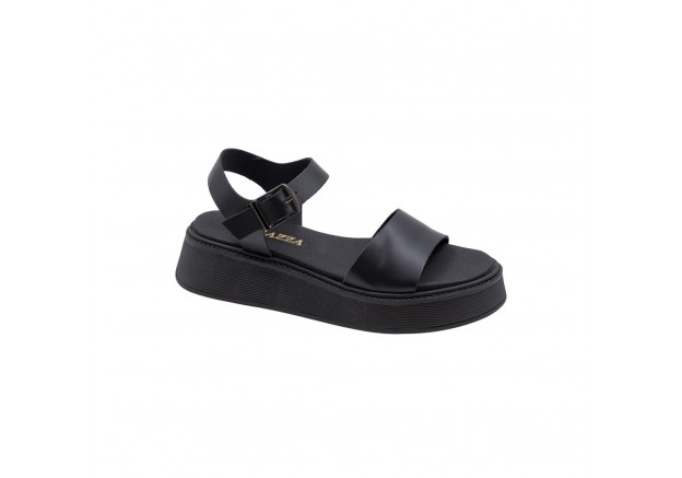 Γυναικείο σανδάλι-flatform Ragazza δερμάτινο σε μαύρο χρώμα 01234 Γυναικείο σανδάλι-flatform Ragazza δερμάτινο σε μαύρο χρώμα 01234