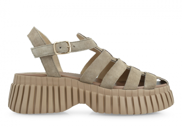 Γυναικεία Flatform Tsakiris Mallas δερμάτινα σε πούρο καστόρι 591