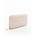 Πορτοφόλι μπεζ καπιτονέ με φερμουάρ και εξωτερική τσέπη στο πίσω μέρος VETA 1009-3