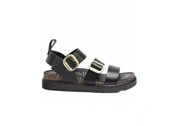 Δερμάτινα γυναικεία flatform Yokono 127 μαύρα  Δερμάτινα γυναικεία flatform Yokono 127 μαύρα
