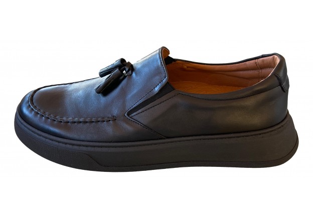 Ανδρικά loafers δερμάτινα σε μαύρο χρώμα Antonio Ανδρικά loafers δερμάτινα σε μαύρο χρώμα Antonio