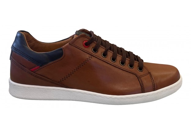 Ανδρικά sneakers δερμάτινα σε  Ταμπά χρώμα  Ανδρικά sneakers δερμάτινα σε  Ταμπά χρώμα
